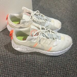 Nike White and Orange Women's Sneakers